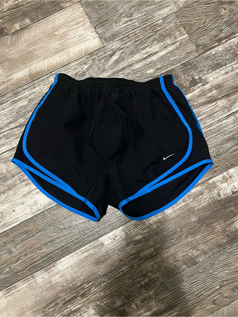 Nike Black Athletic Shorts with Blue Trim